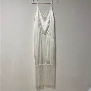 Elegant White Fringe Dress